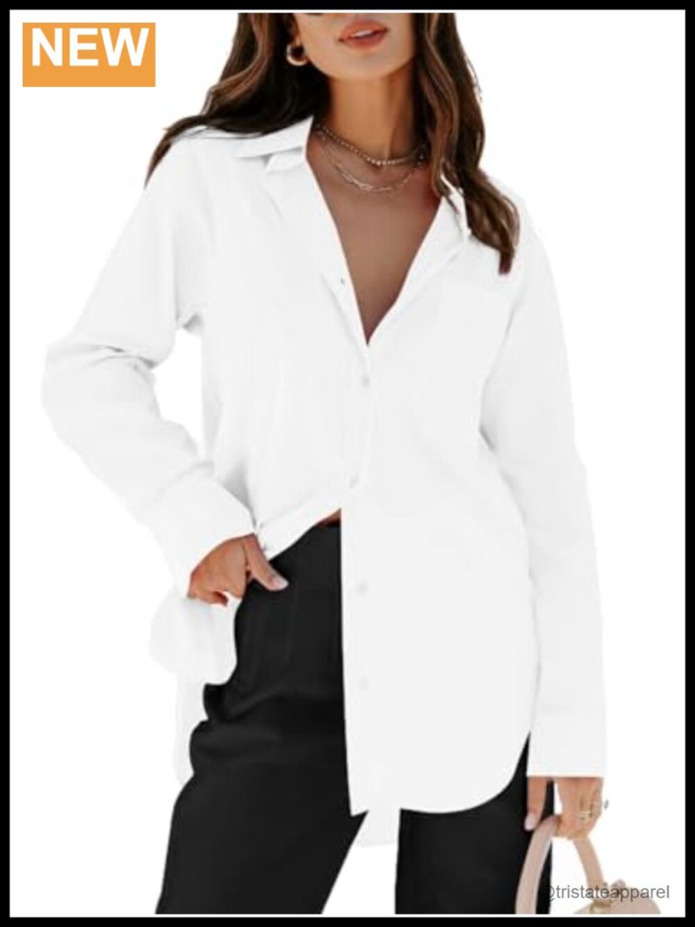Oversized Button Down Shirt Long Sleeve Women Casual Blouse